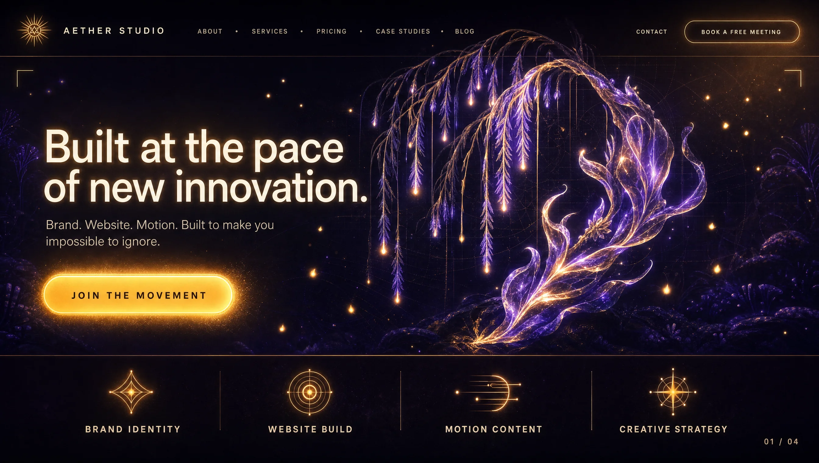 Aether Studio — Creative Agency portfolio mockup