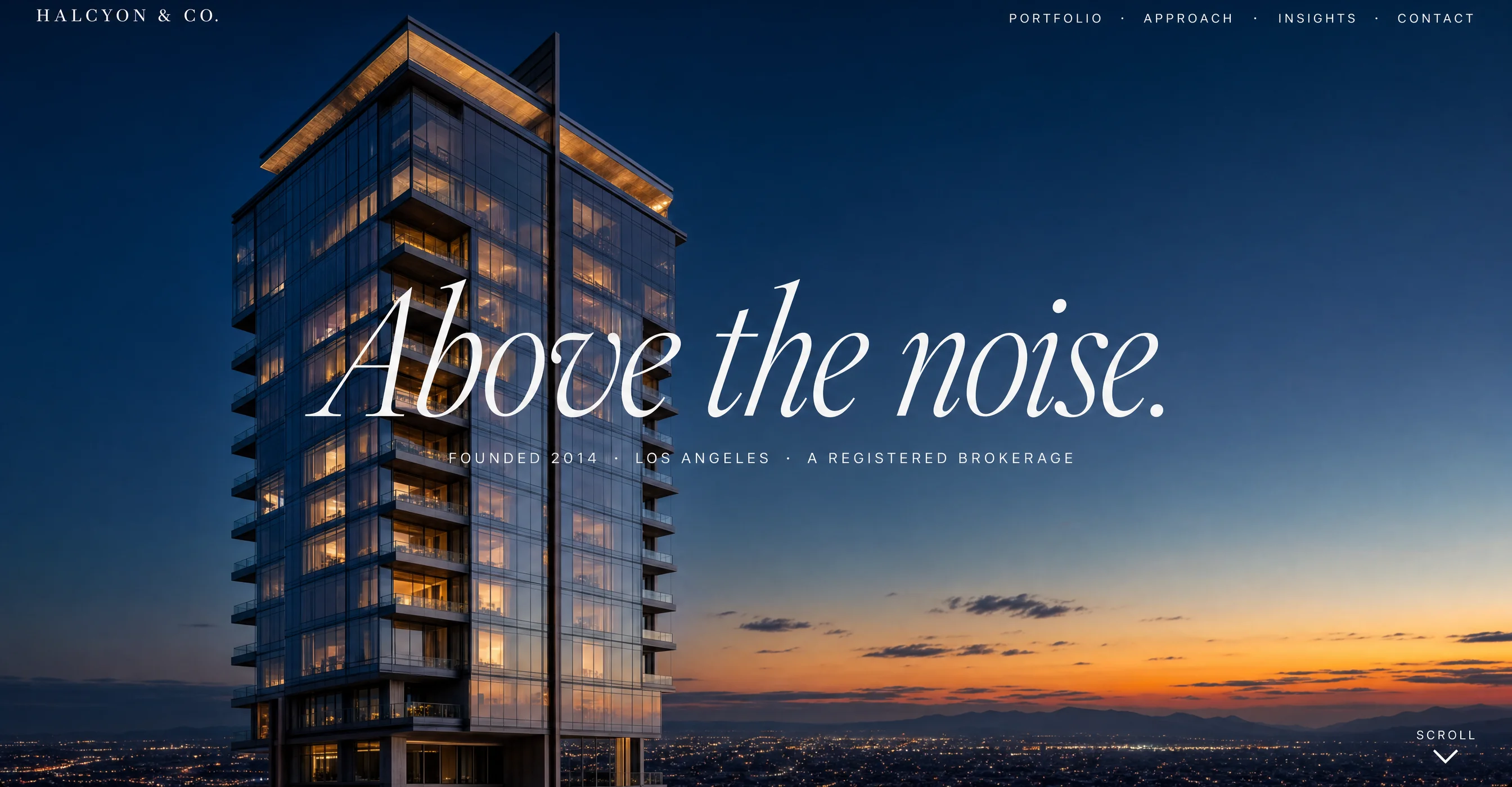 Halcyon & Co. — Real Estate portfolio mockup