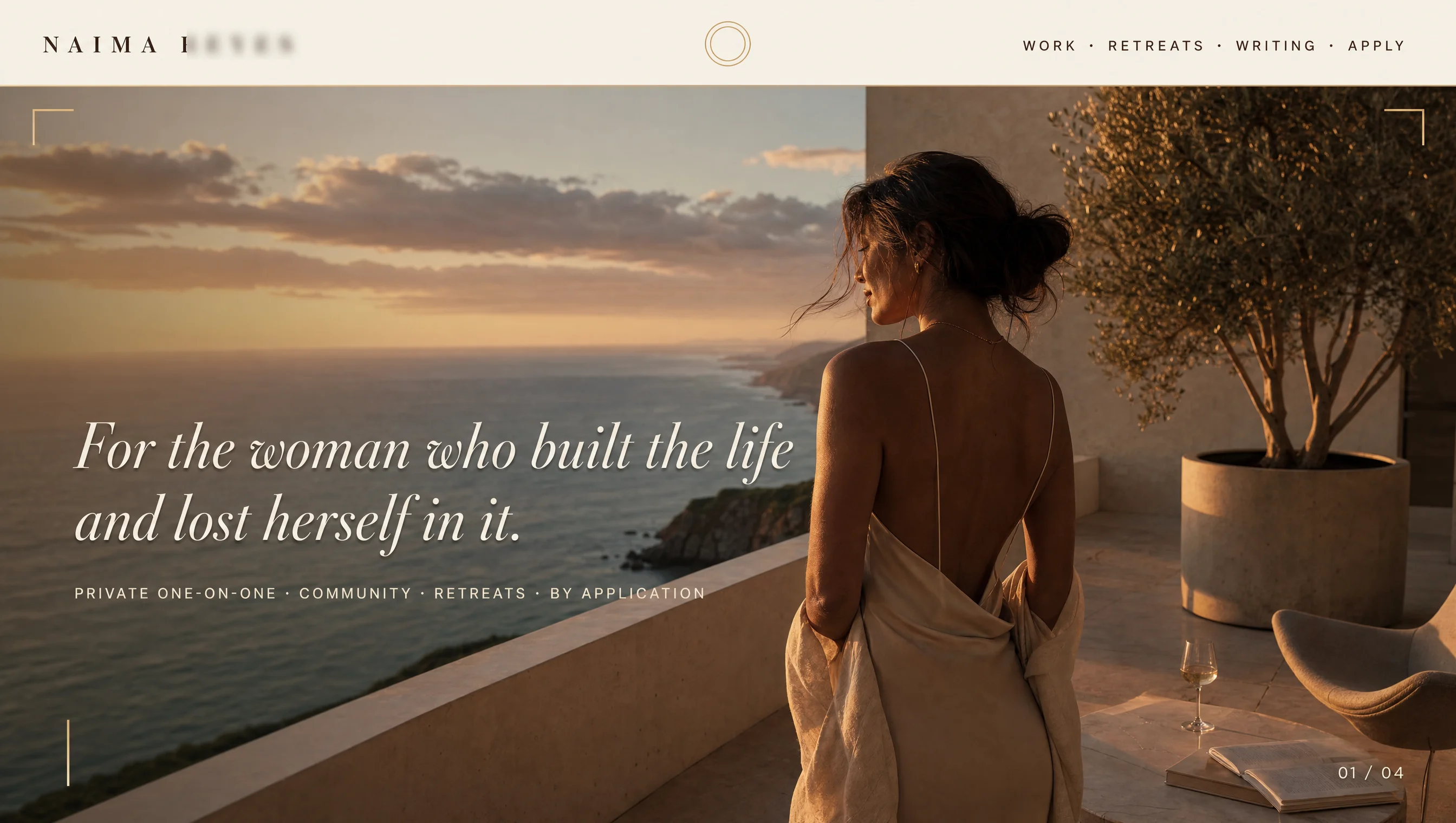 Naima — Personal Brand · Coaching portfolio mockup